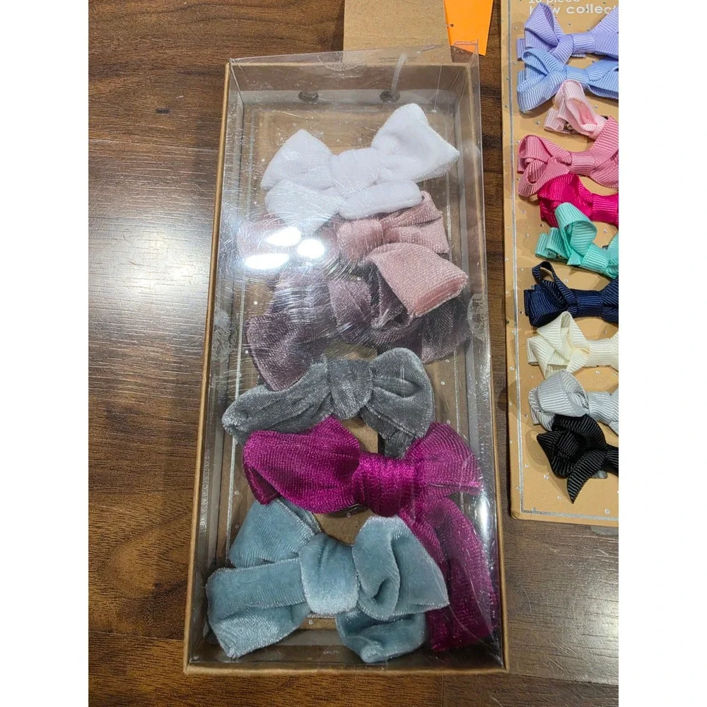 NWT Capelli New York Hair Bows Clips Set OS Multicolor Velvet Grosgrain 26pc